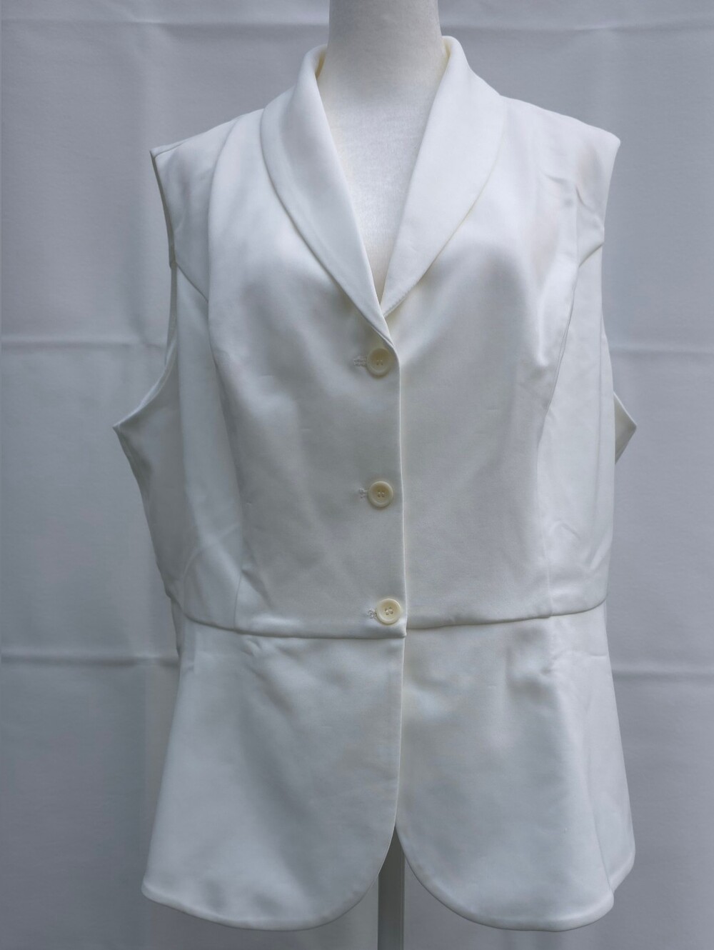 Belle Poque Women's 2XL US 18 White Sleeveless Blazer Vest Vintage Style NWT